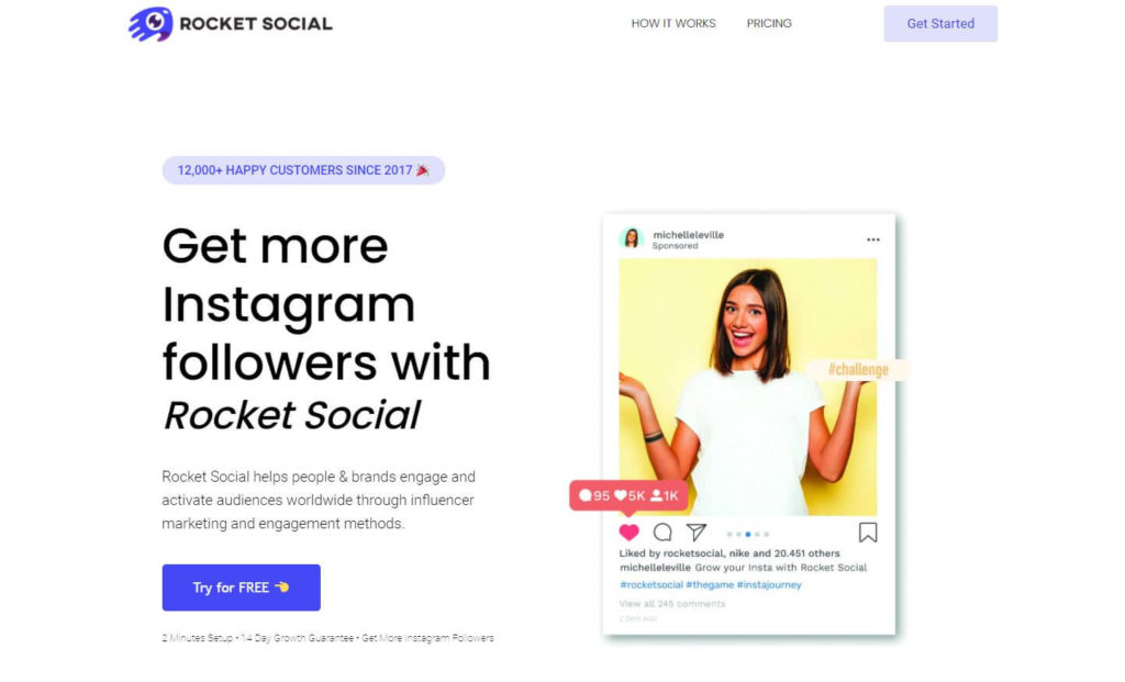 An image of RocketSocial’s website