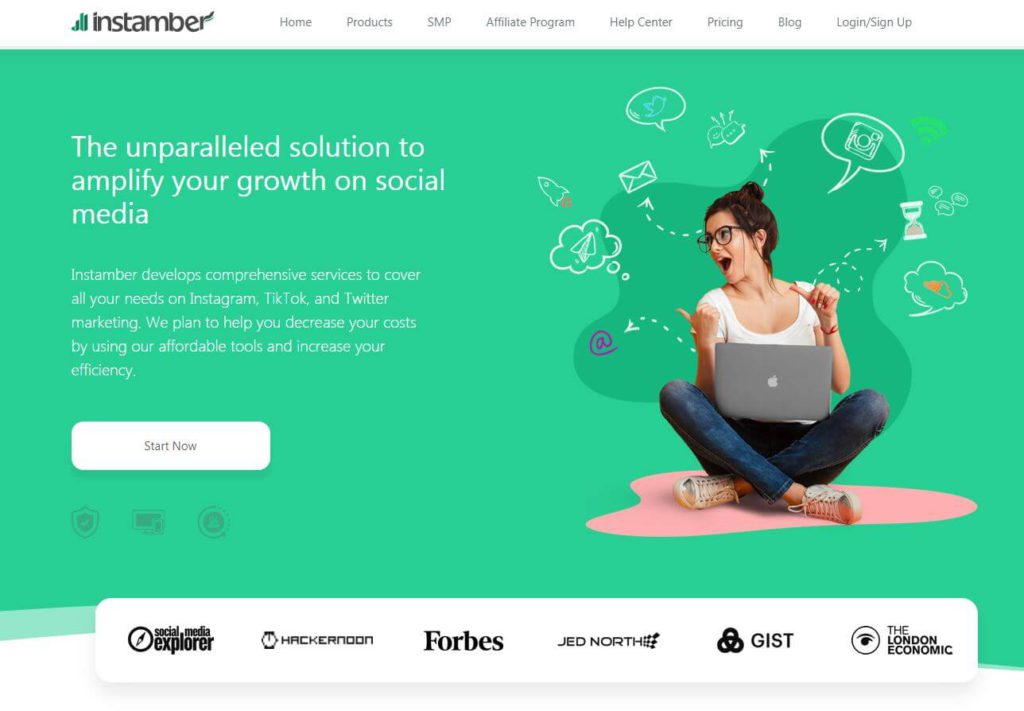 An image of Instamber’s website 