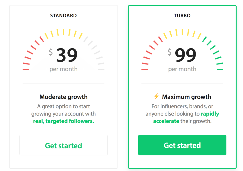 A picture of Social Upgrade’s pricing