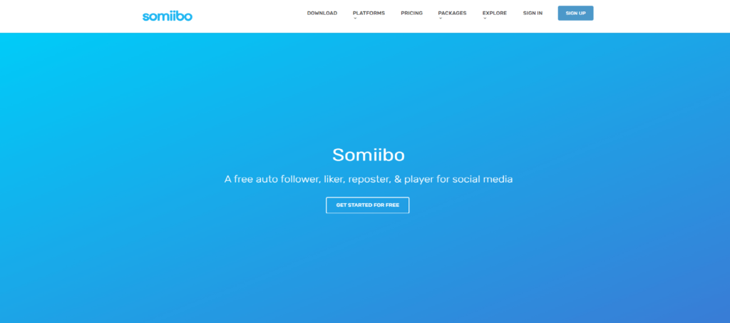 A picture of Somiibo’s homepage
