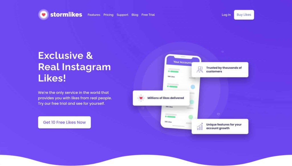 A screenshot of the homepage of Stormlikes