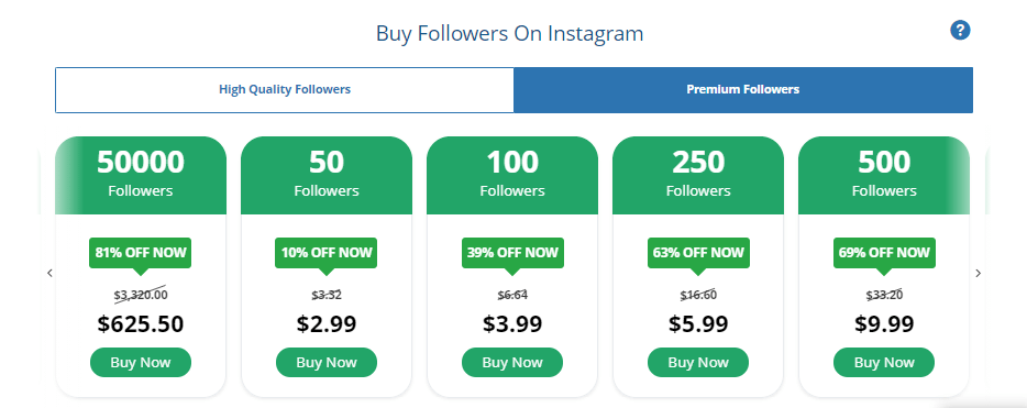 A screenshot showing the premium followers.