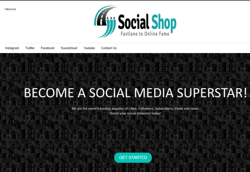 A screenshot showing socialshop on the internet archives